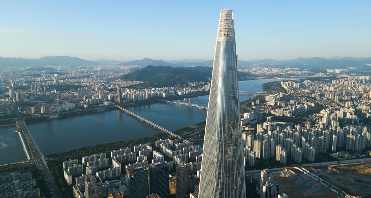 Tallest building in South Korea, the Lotte Tower in Seoul