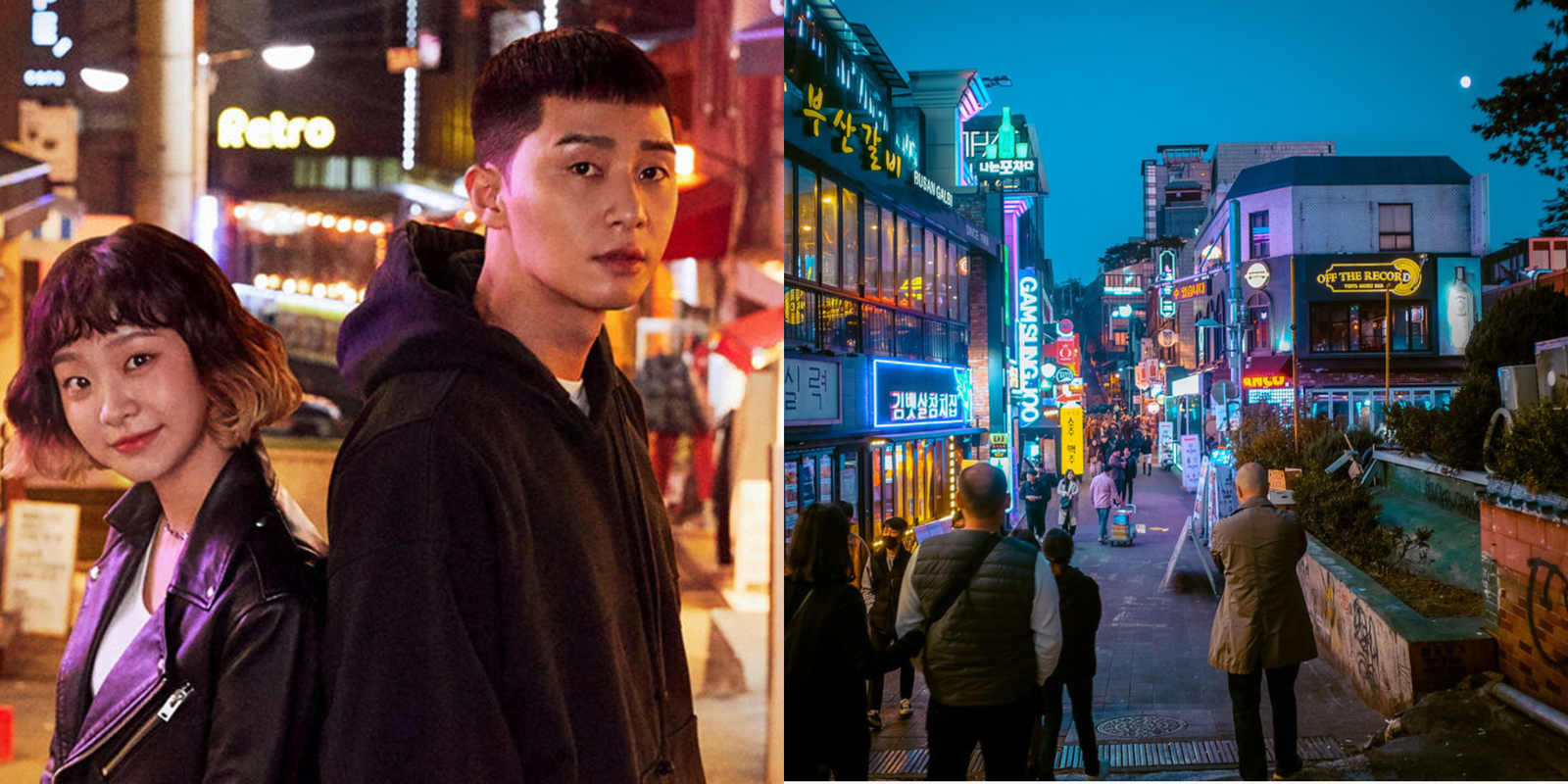 The night view of N Seoul Tower from the Noksapyeong Bridge in Itaewon, the iconic scene from the K-drama 'Itaewon Class'.