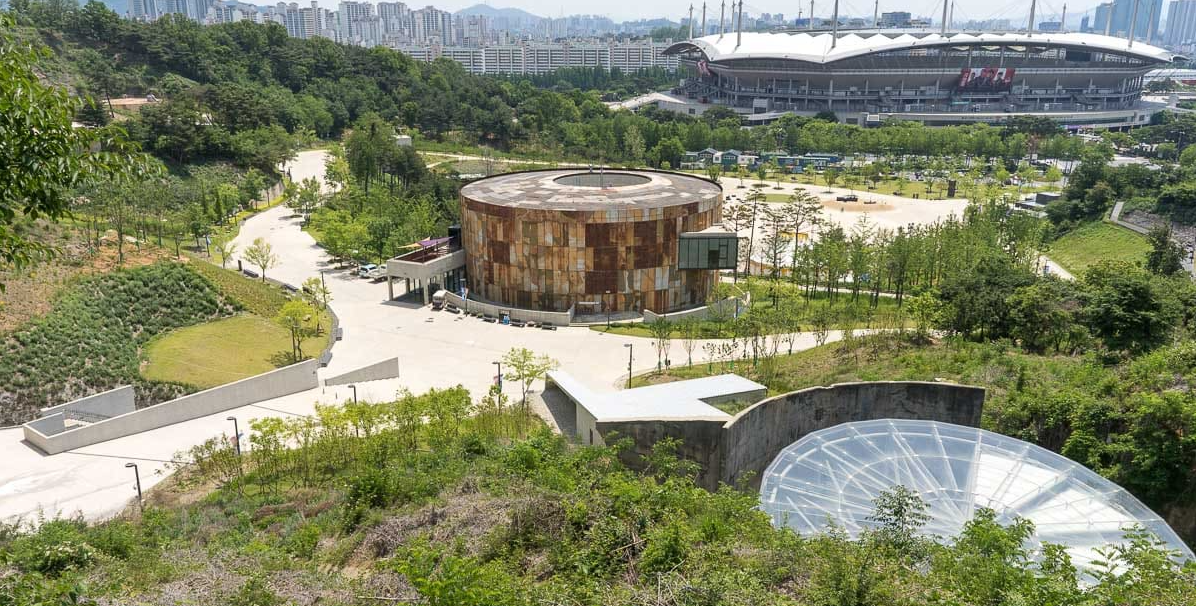 Converted oil tank building at Oil Tank Culture Park in Seoul