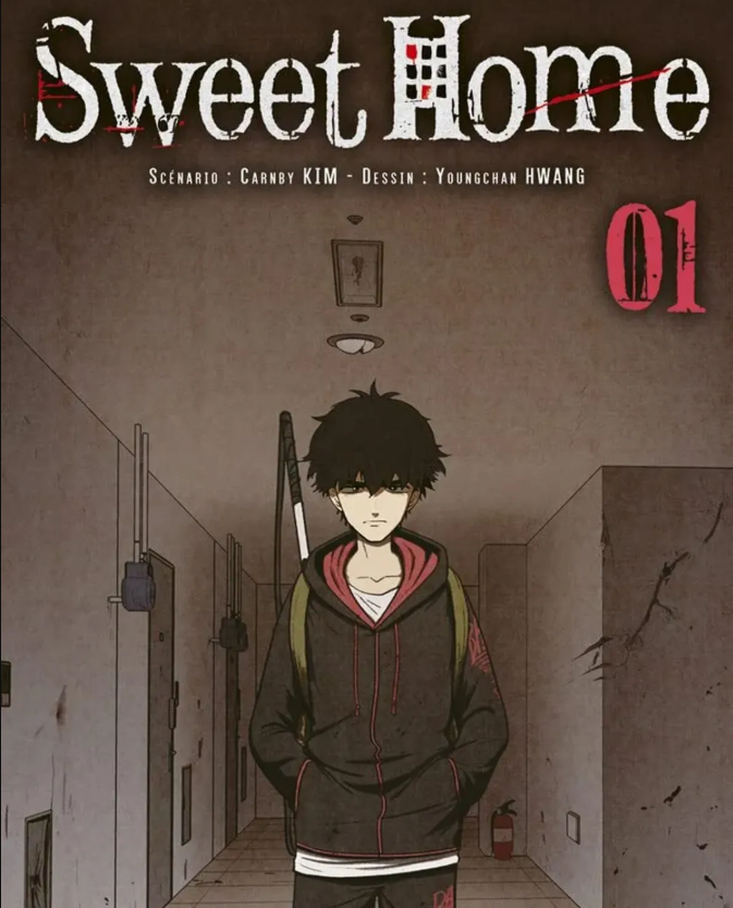 Cha Hyun-soo and the monster world of Sweet Home shown in gritty webtoon art and Netflixโs live-action CGI style.